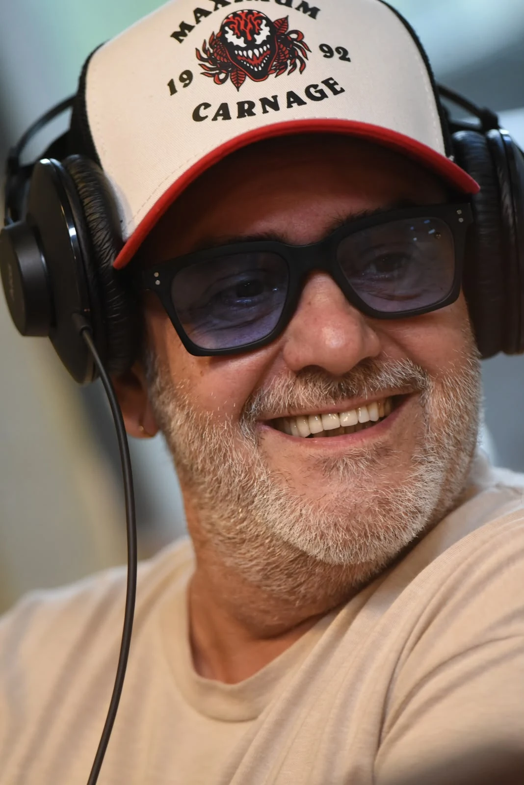 Mauro Yasprizza en el estudio de radio